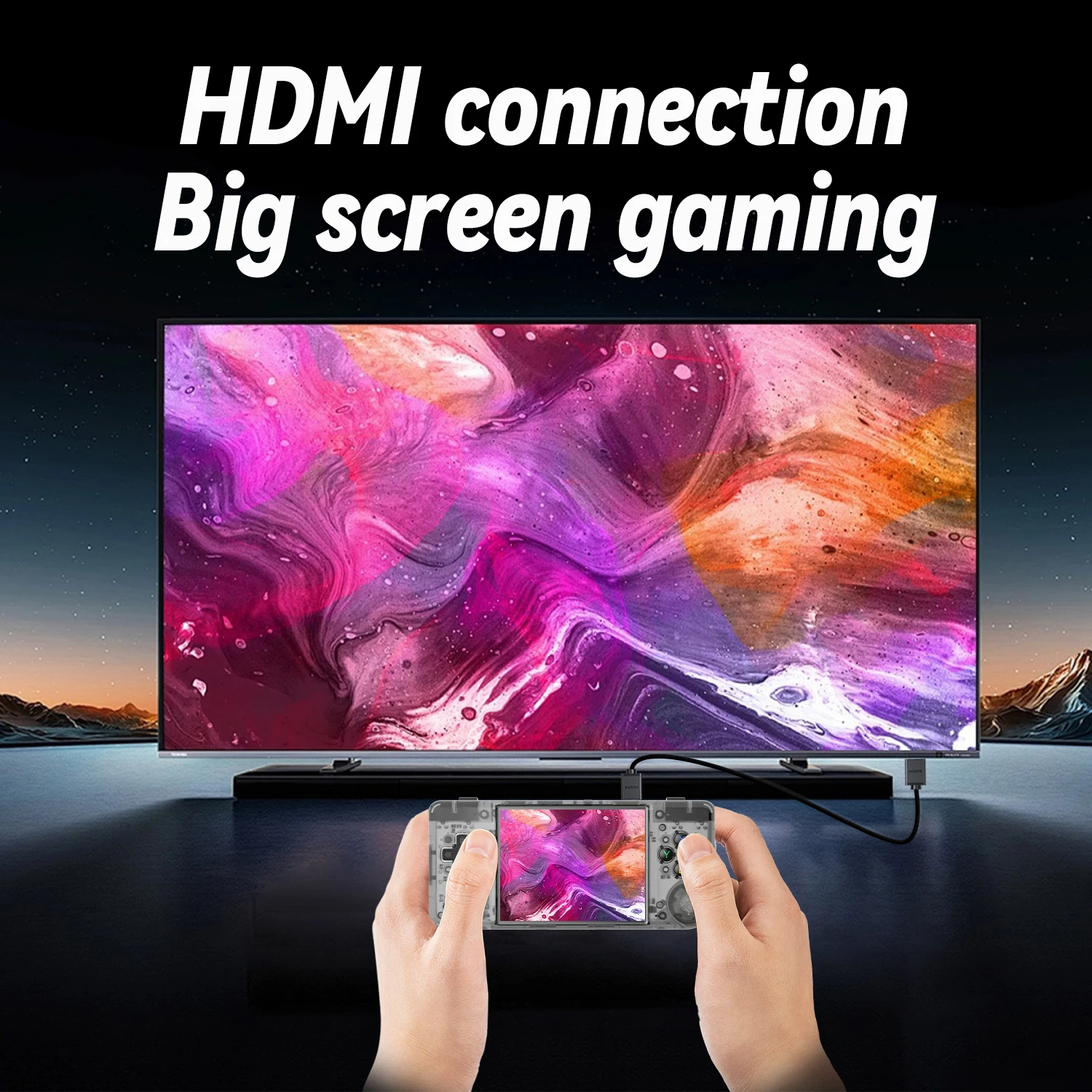 ANBERNIC-RG28xxポータブルゲームコンソール,TV-HDMI出力,64 GB,5000以上のゲーム,2.83インチ,640x480 IPS画面,Linuxシステム,3100mAh
