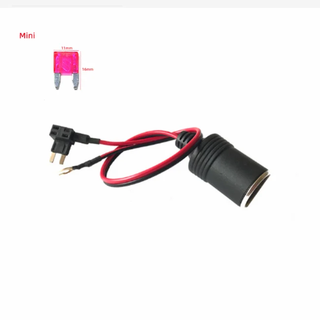 12 V-24 V Auto Zekeringkast Niet-destructieve Installatie Sigarettenaansteker Oplader Kabel Vrouwelijke Socket Plug connector 18AWG 10A