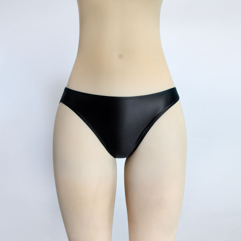 Damen-Badehose mit niedriger Taille, kurze Hose, glänzend, solide Bikini-Gesäß, glatte Unterhose, Bademode, Unterwäsche, Leggings in Übergröße