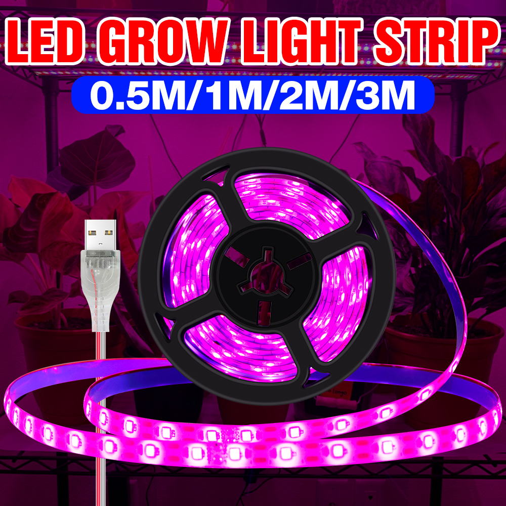 LED USB Anlage Wachsen Lampe Volle Spektrum 5V Anlage Licht Led Wasserkulturanlage Lampe Für Gewächshaus Blumen Sämlinge 50cm 1m 2m 3m