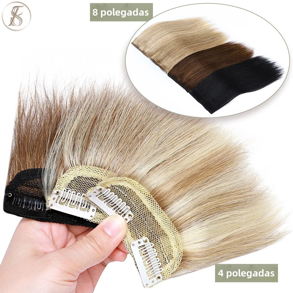 Tess grampo de cabelo natural extensões de cabelo clipe em extensões de cabelo humano 12 Polegada peruca reabastecer volume do cabelo clipe em cabelo natural