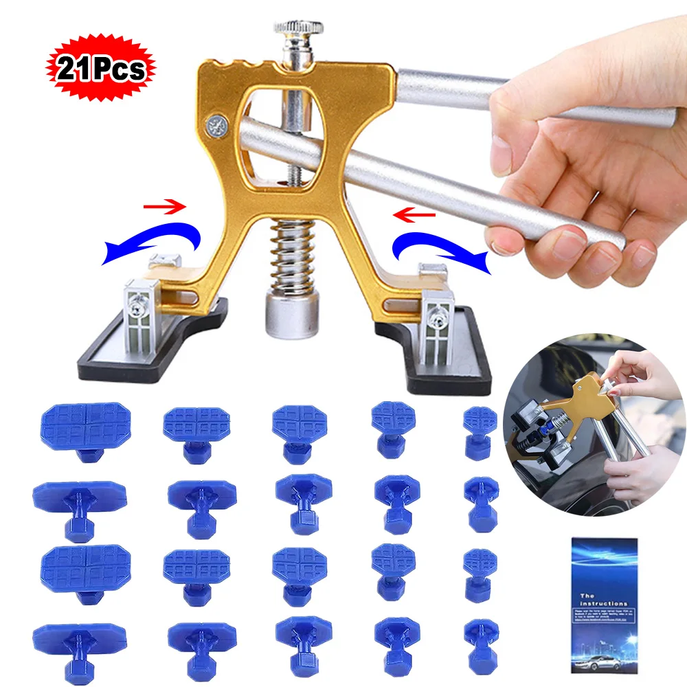 Nuevo Kit de reparación de abolladuras de ancho ajustable, herramienta removedora de ventosas sin pintura para carrocería de coche, grande y pequeño, abolladuras de granizo