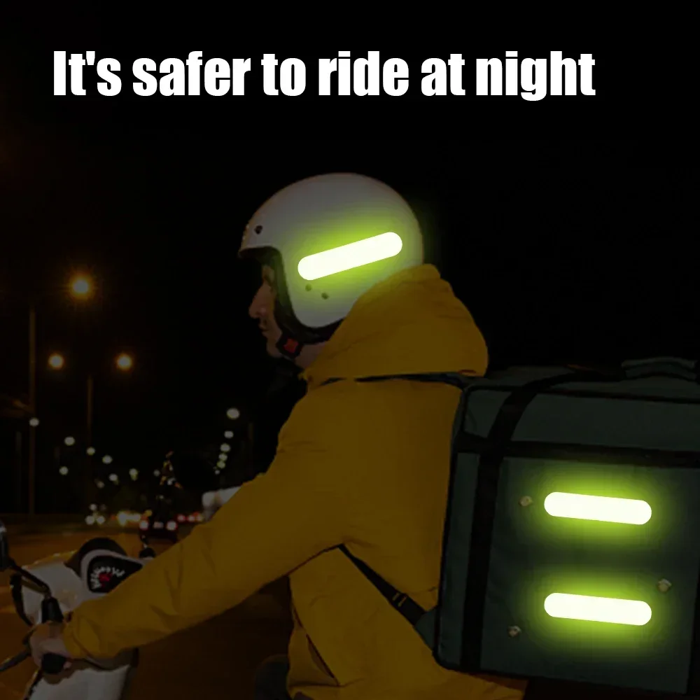 10-100 個オートバイヘルメット警告反射ステッカー夜間安全運転装飾ストリップステッカー自転車モト車デカール