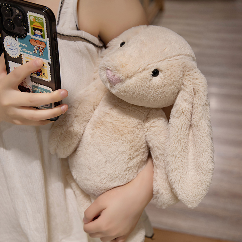 Cute Lop Rabbit Plush Toy Soft Stuffed Long Ears Bunny Doll Funny Baby's Sleeping Companion Delicate EasterDecor Kids Gift