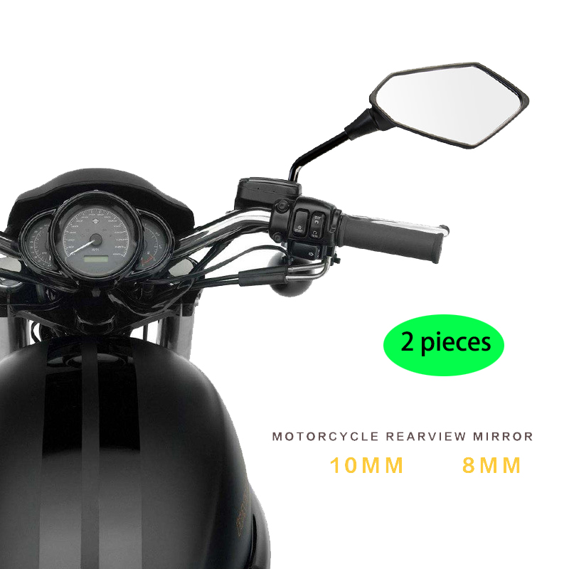 Universal 1 par 8mm 10mm motocicleta Scooter E-Bike mango barra final espejos retrovisores laterales electromóvil espejo convexo lateral trasero