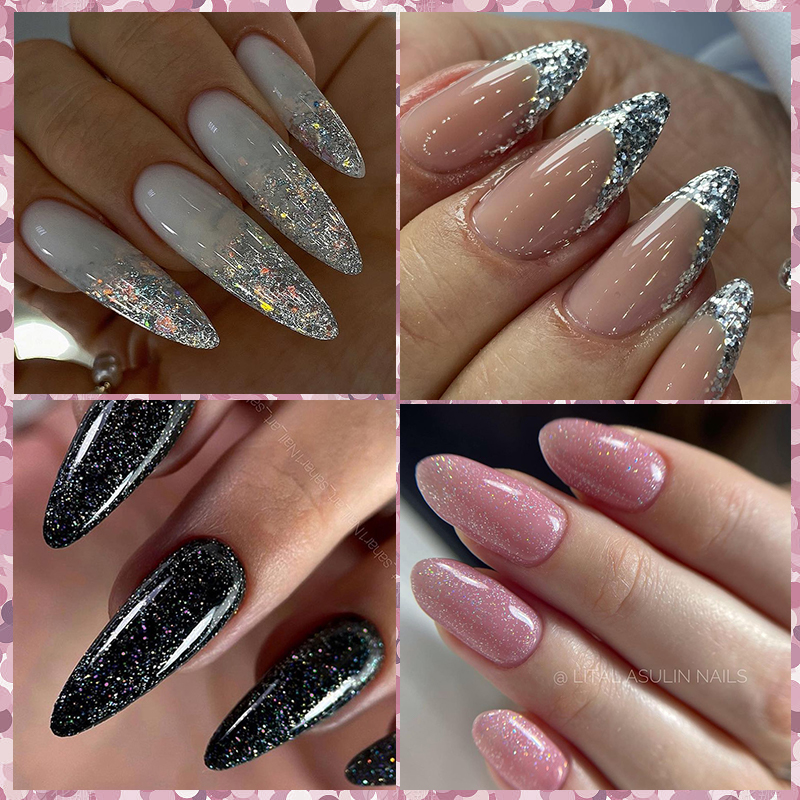 LILYCUTE Extension เล็บเจล Glitter Vernis Semis ถาวร UV เจลสําหรับเล็บยืดเจลก่อสร้าง