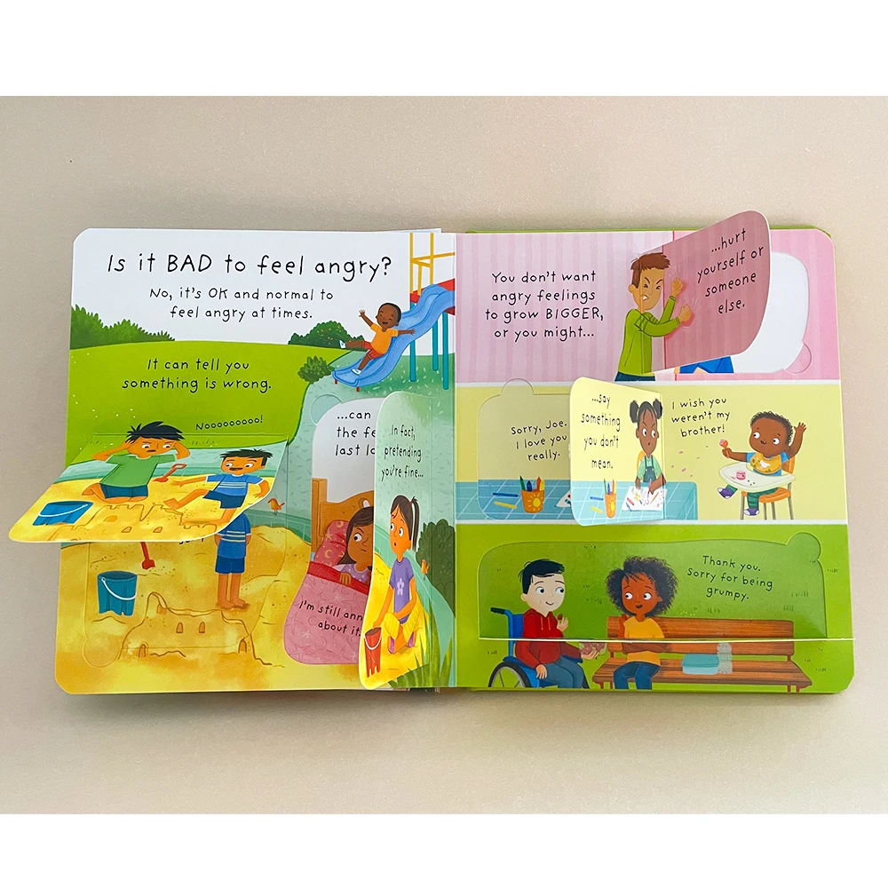 最初の質問と回答: なぜ私は怒っているのでしょうか? Usborne リフト ザ フラップ 子供用アクティビティ 英語ブック キッズ ギフト モンテッソーリ