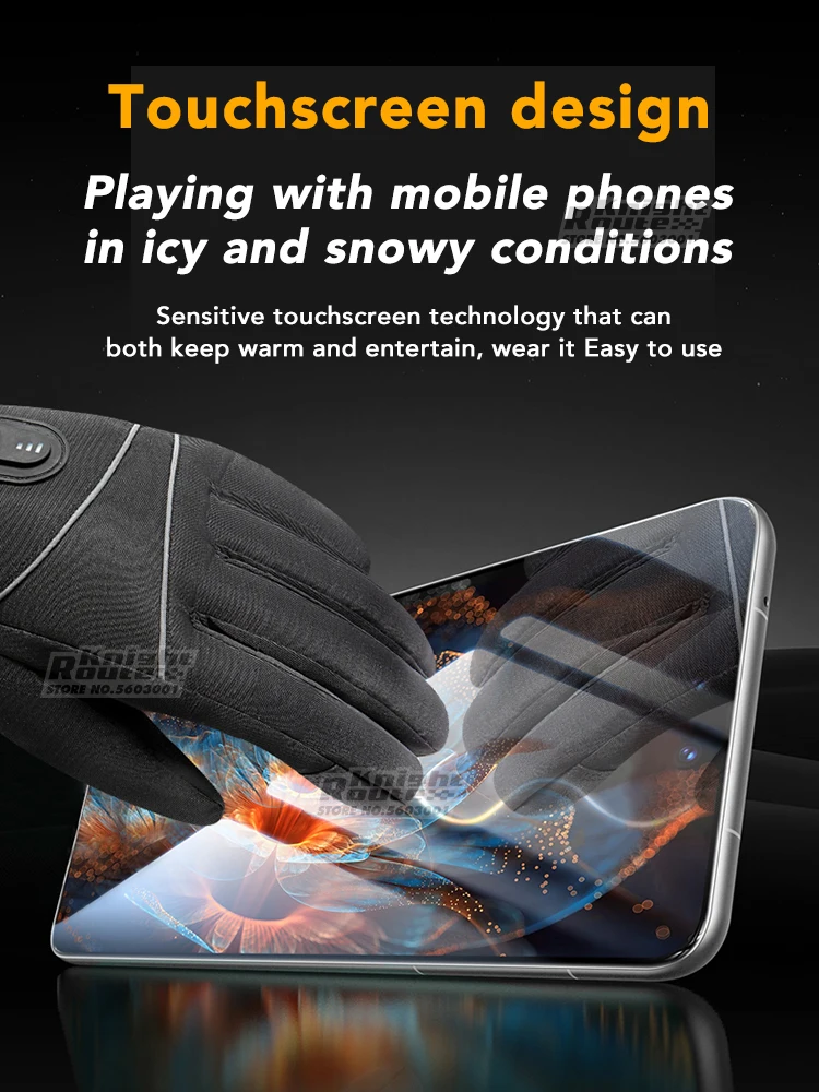 Luvas aquecidas masculinas recarregáveis por usb, luvas térmicas de inverno com aquecimento, luvas de aquecimento elétrico com tela sensível ao toque para motocicleta, luvas de esqui