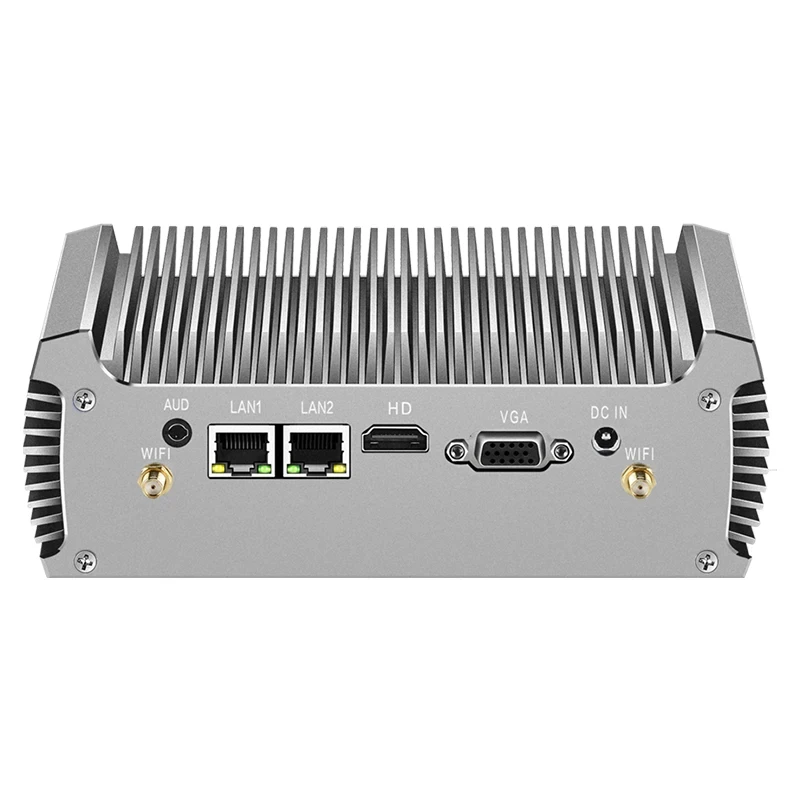 Helorpc 2LAN2COM Mini PC industrial con Inter i5-5200U/I7-5500U compatible con Win10/11 Linux Pfense WiFi Firewall computadora sin ventilador