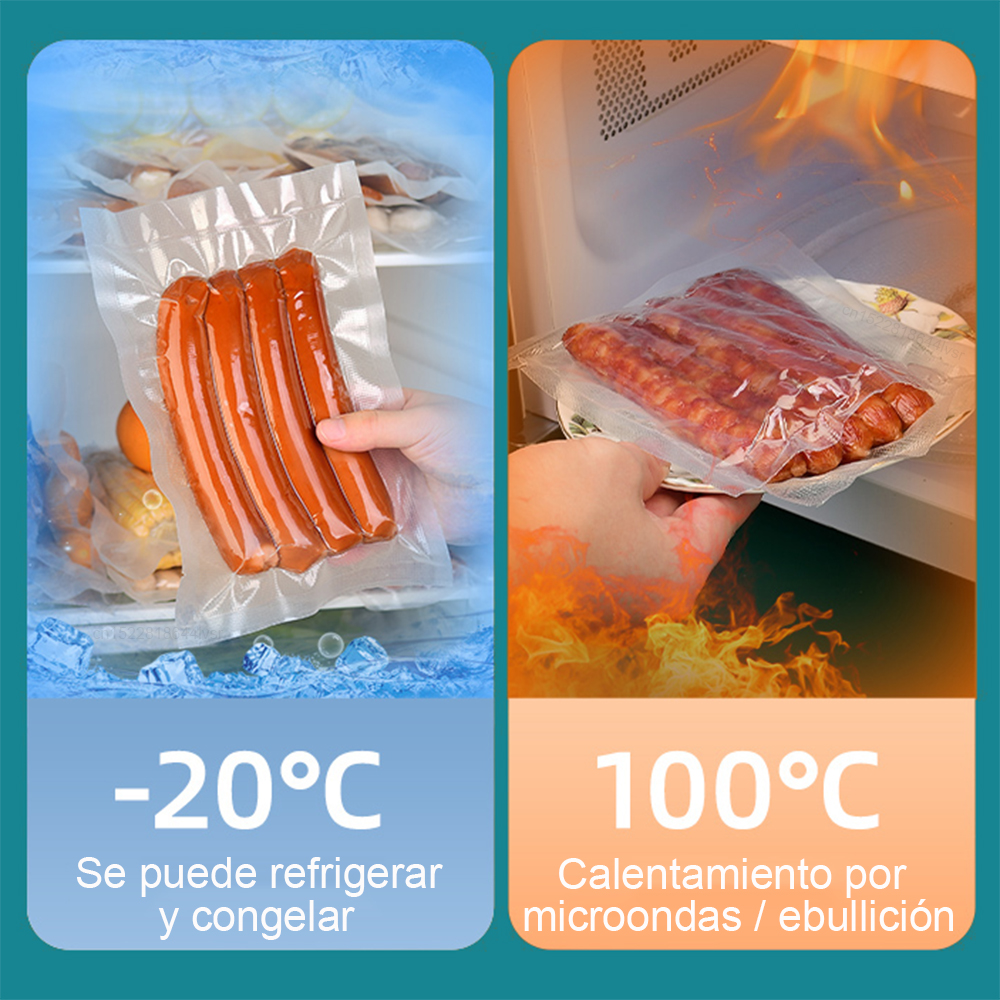 Bolsas de envasado al vacío, rollo de bolsas selladoras al vacío para alimentos, rollo de bolsas envasadas al vacío, bolsas de almacenamiento al vacío, 500cm/rollos, rollos de bolsas de vacío