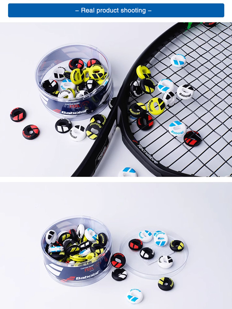 Babolat Racquet Dampeners การสั่นสะเทือนสีสันลดไม้เทนนิสมืออาชีพอุปกรณ์เสริม Damper โช้คอัพ 2 ชิ้น