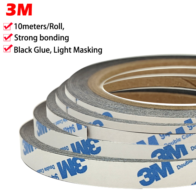 (2 มม./5 มม./10 มม./20 มม.* 9 เมตร), 3M 9448 สีดําสองด้านเทปกาวสําหรับโทรศัพท์มือถือหน้าจอ LCD จอแสดงผล Digitizer Fix