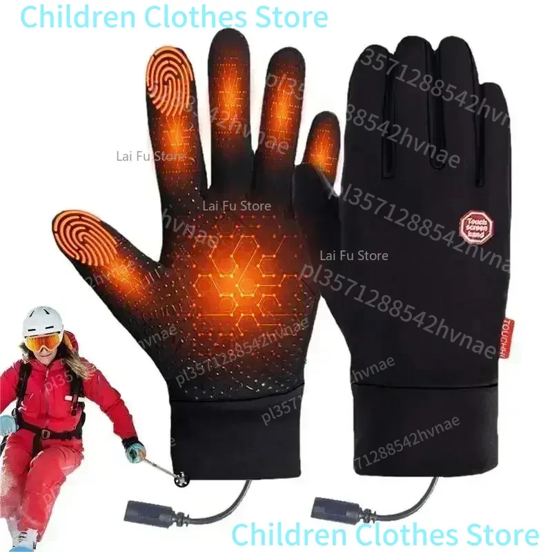 Winter Warme Wiederaufladbare Elektrische Liner Beheizte Handschuhe Outdoor Reiten Skifahren Motorrad Handschuhe Radfahren Zubehör Hand Wärmer