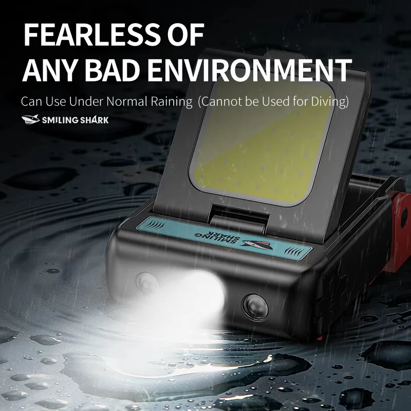 Smiling Shark TD0148 Faro con sensor de movimiento, faro LED recargable, antorcha para sombrero con clip, para senderismo, trabajo nocturno