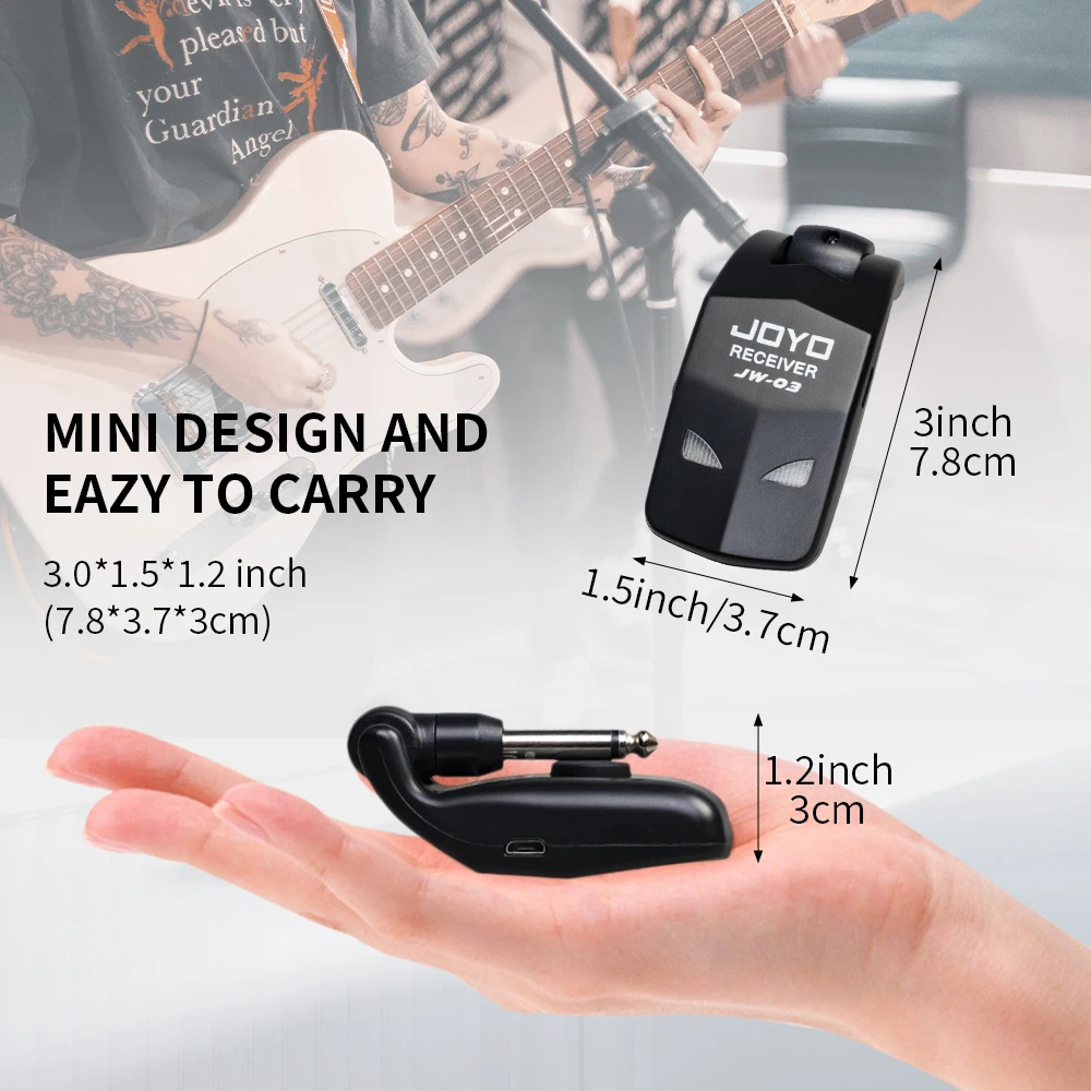 JOYO JW-03 Беспроводная гитарная система 2,4G 4-канальный перезаряжаемый беспроводной передатчик-приемник для электрогитары басовый усилитель
