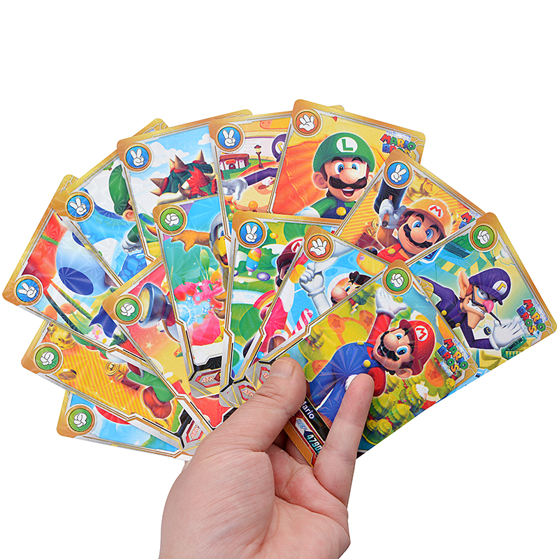 Super Mario Bros Luigi Toad DK princesa melocotón Bowser Wario juego batalla tarjetas comerciales juguete para regalo de cumpleaños para niños