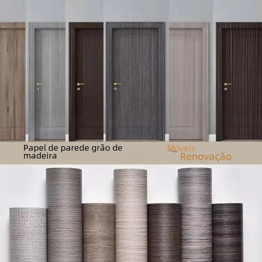 90 largura grão de madeira porta adesivos para guarda-roupa armário mesa móveis à prova dwaterproof água pvc auto adesivo papel parede decoração casa