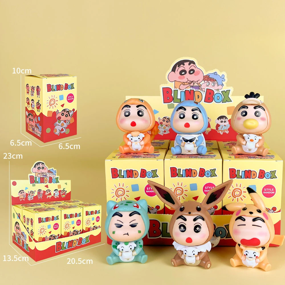 Anime Crayon Shin-chan Blind Box Cos Pikachu Blind Bag Doll Collection Model Figurka Zabawka Niespodzianka Tajemnicze Pudełko Lucky Bag Prezenty Zabawka