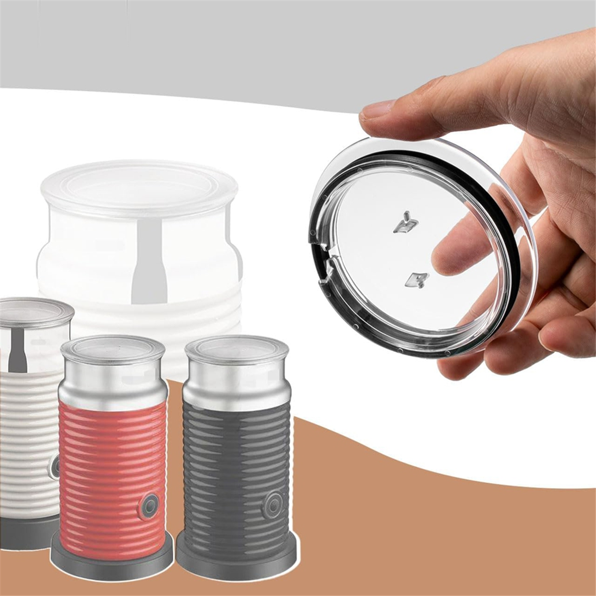 Newest Milk Frother Lid Cover & Seal Replacement Parts for Nespresso Aeroccino 3 3R 3593 & 3594 Milk Frother Machines