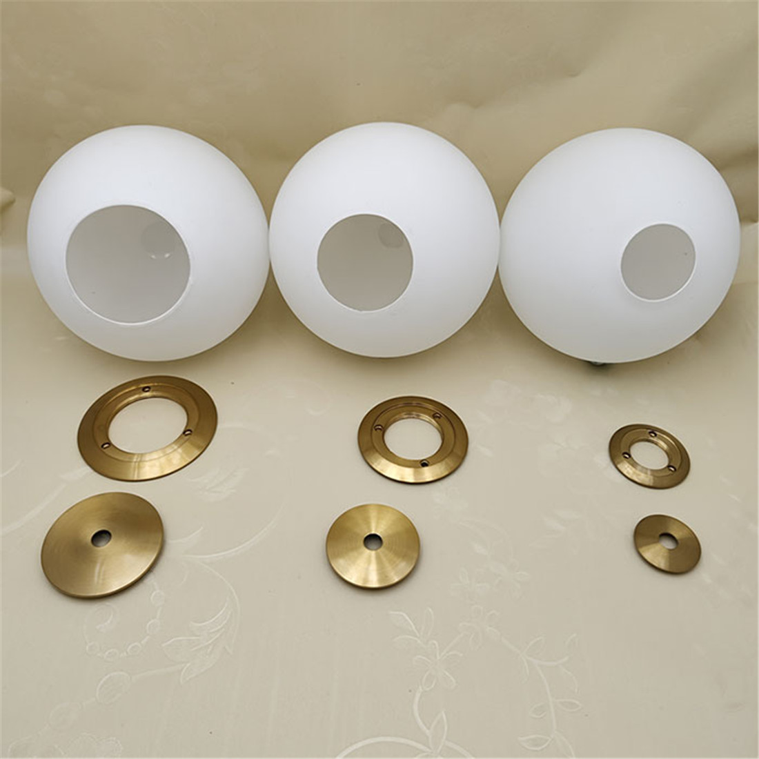 Mattweißer Globus-Glasschirm, Ersatz mit Gewinde aus Metall für Magic Bean-Lampenabdeckung, D10 cm, D15 cm, D18 cm, D20 cm, DIY-Lampenschirm