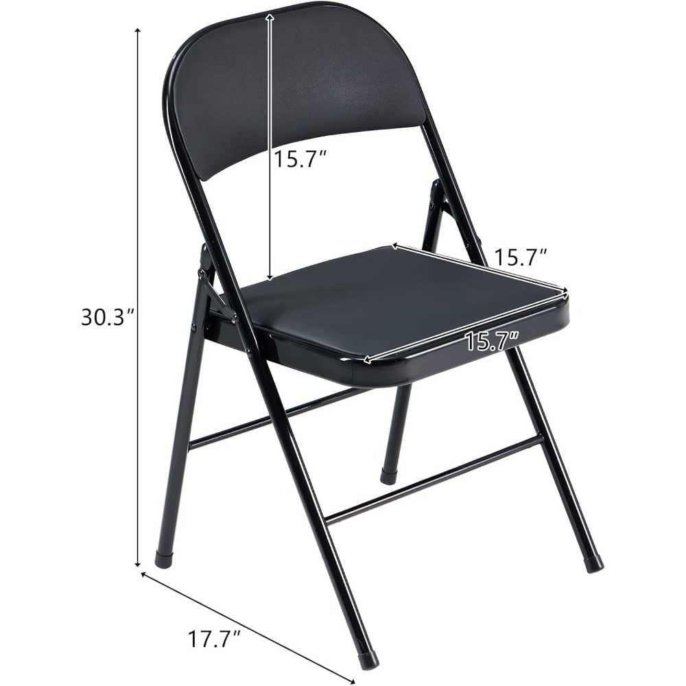 6 Pack  Folding Chairs with Padded Seats for Outdoor & Indoor, Portable Stackable Commercial Seat with Steel Fram