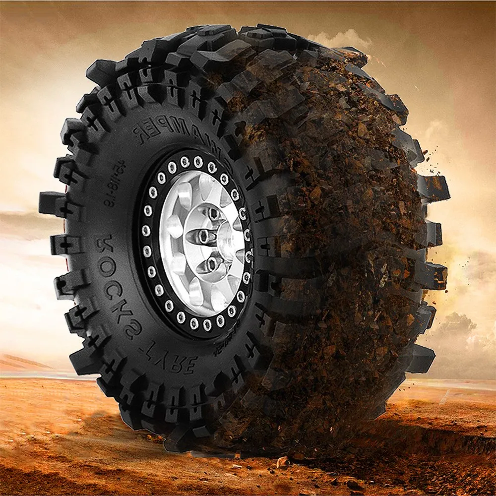 4 ชิ้น 1.9 นิ้วยางยาง 118*45 มิลลิเมตรสําหรับ 1/10 Rc Crawler รถ Trax Trx4 Axial Scx10 Wraith scx10 Yikong Rgt Wrangler 1.9 ล้อ