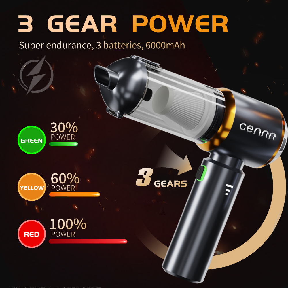 CENRR 2025 ใหม่ เครื่องดูดฝุ่นในรถยนต์ทรงพลัง Mini 998000 เครื่องดูดฝุ่นแบบพกพา PA สําหรับเครื่องใช้ในบ้าน เครื่องเป่าลมมือถือ เครื่องทําความสะอาดรถยนต์