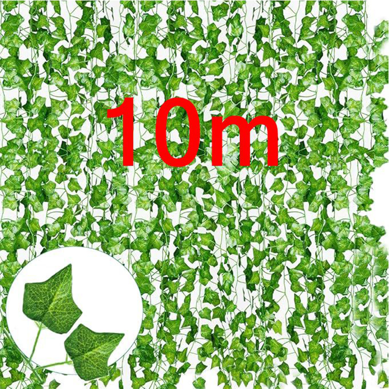 2/4//6/8/10M Seidenblätter Fake Creeper Green Leaf Ivy Vine String für Zuhause, Hochzeit, Hängegirlande, künstliche Pflanzen, Dekoration