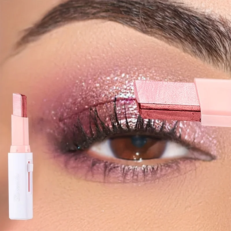 Ombretto a doppio colore Stick Ombretto perlescente Matita Glitter Liner Evidenziatore Ombretto multicolore Occhi Trucco Cosmetici