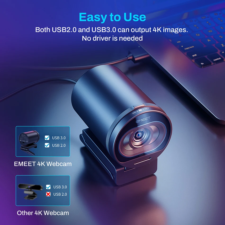 ウェブカメラ 4K ストリーミング Web カメラ 1080P 60FPS USB カメラ EMEET S600 オートフォーカス リビング ストリーム カメラ マイク付き Tiktok/YouTube用
