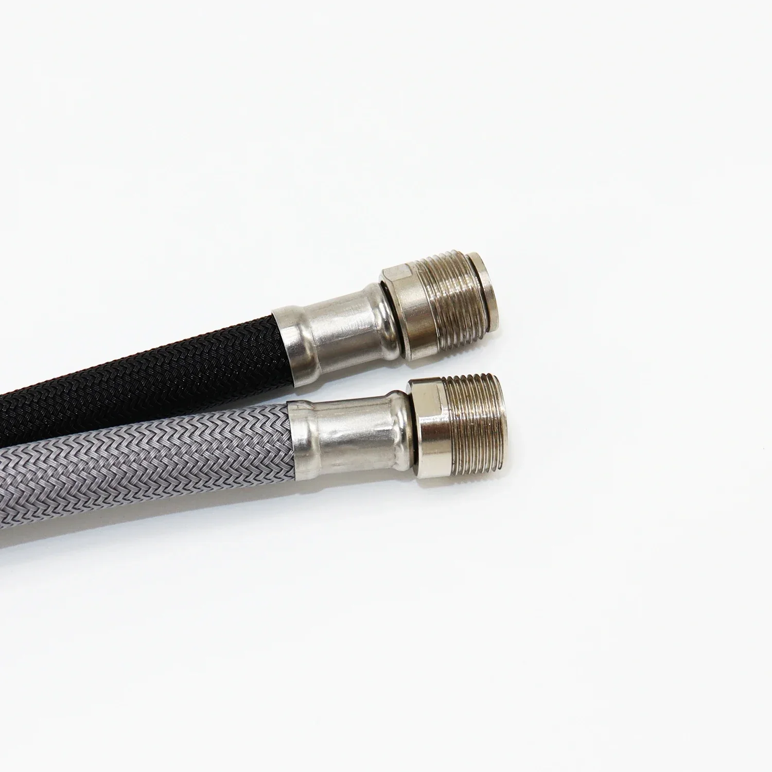 50 ซม./60 ซม./85 ซม.F1/2 M15 * 1 ไนลอนถักท่อน้ําแบบยืดหยุ่นสําหรับห้องครัวดึงออกก๊อกน้ําท่อปั่นสีดําสีเทาประปา