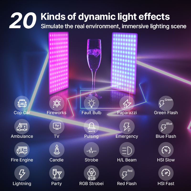 Ulanzi LT003 RGB Video Full Panel 8000MAh Âm Trần 2500-9000K CRI 95 Chụp Hình đèn Studio 266 Hạt Livestream