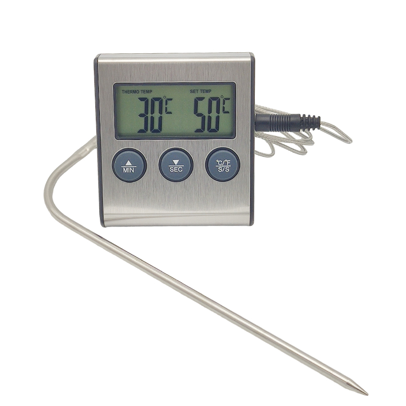 Therye.com numérique pour la cuisson de la viande, température des aliments, four, barbecue, gril, fonction de minuterie avec sonde, compteur de chaleur pour la cuisson