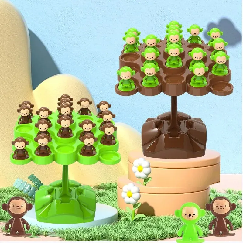 1/2 pezzi scimmia equilibrio albero messa a fuoco equilibrio allenamento giocattoli per bambini serie musicale pieghevole gioco da tavolo interattivo genitore-figlio