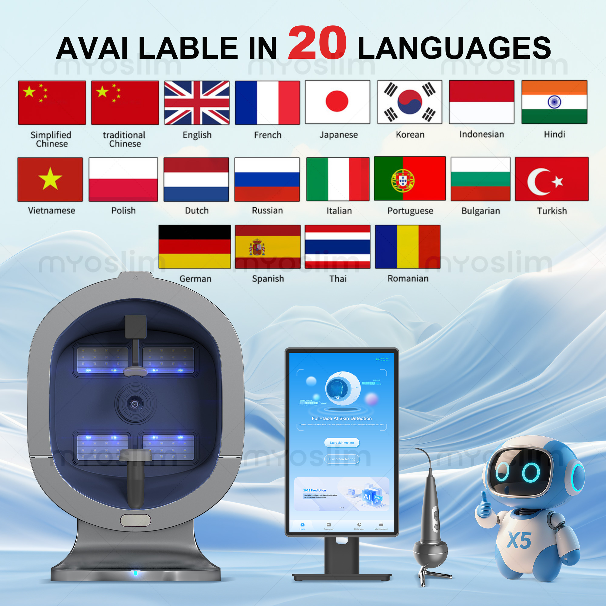 2025 Magische spiegel 3D digitale gezichtsanalysemachine Product Desc Skin Analyzer AI Intelligente beeldinstrumentdetector