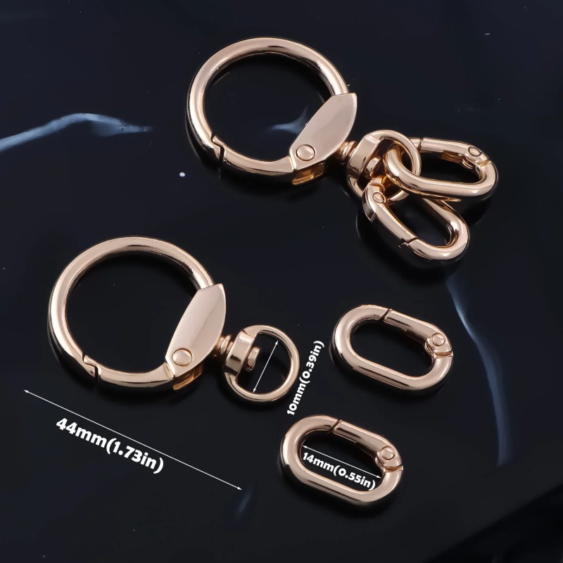 2 PCS Swivel Clasp Clip, Metal Lobster Claw Clasps, Swivel Clasp with Key Rings for Keychain Making, DIY Crafts