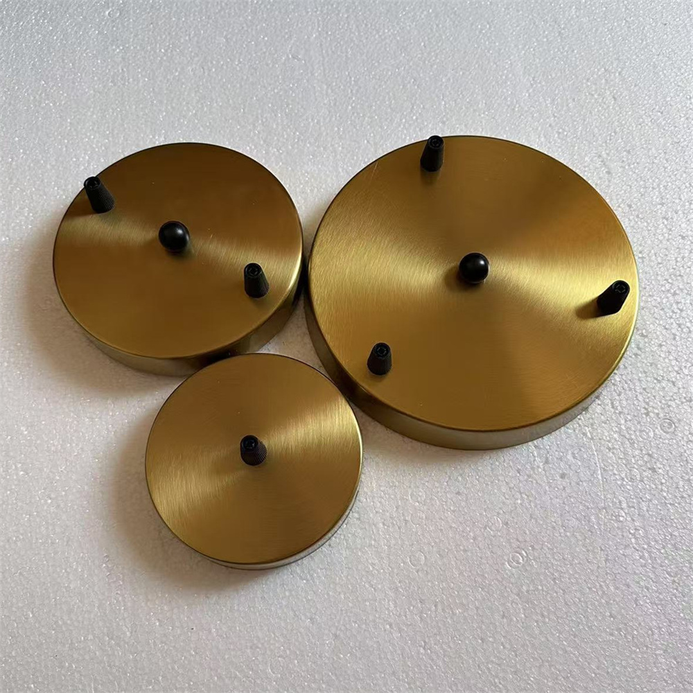 10/12/15/20/25cm Black White Silver Gold Brass Ceiling Plate Wall Sconce LED Base Vintage Pendant Lamp Disc Base Ceiling Canopy