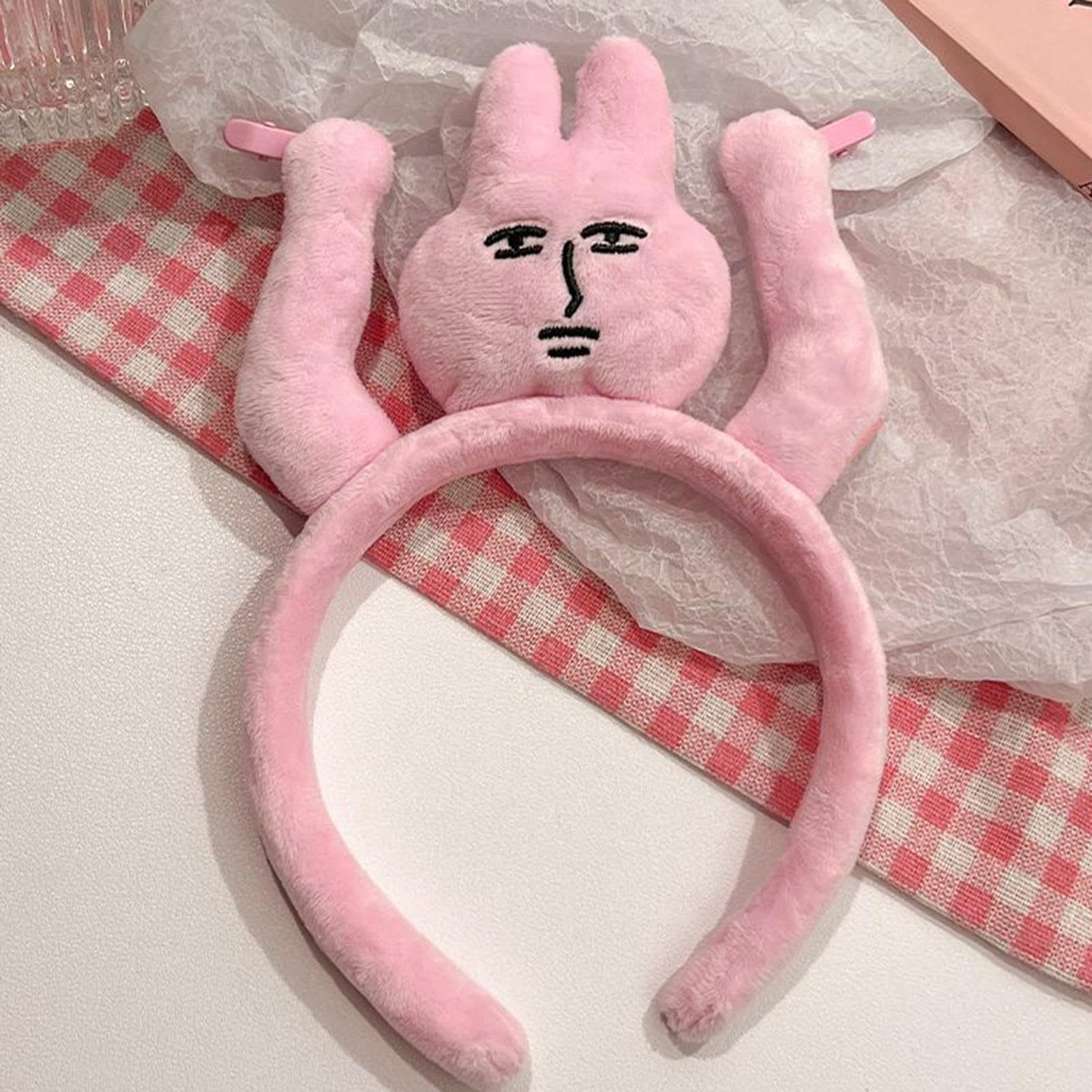 1-3PCS Fasce Nuovo Coniglietto Rosa Fascia Per Capelli Quirky Divertimento Peluche Fascia Grip Frangia Carino Foto Decorazione Fasce Per Capelli Copricapo