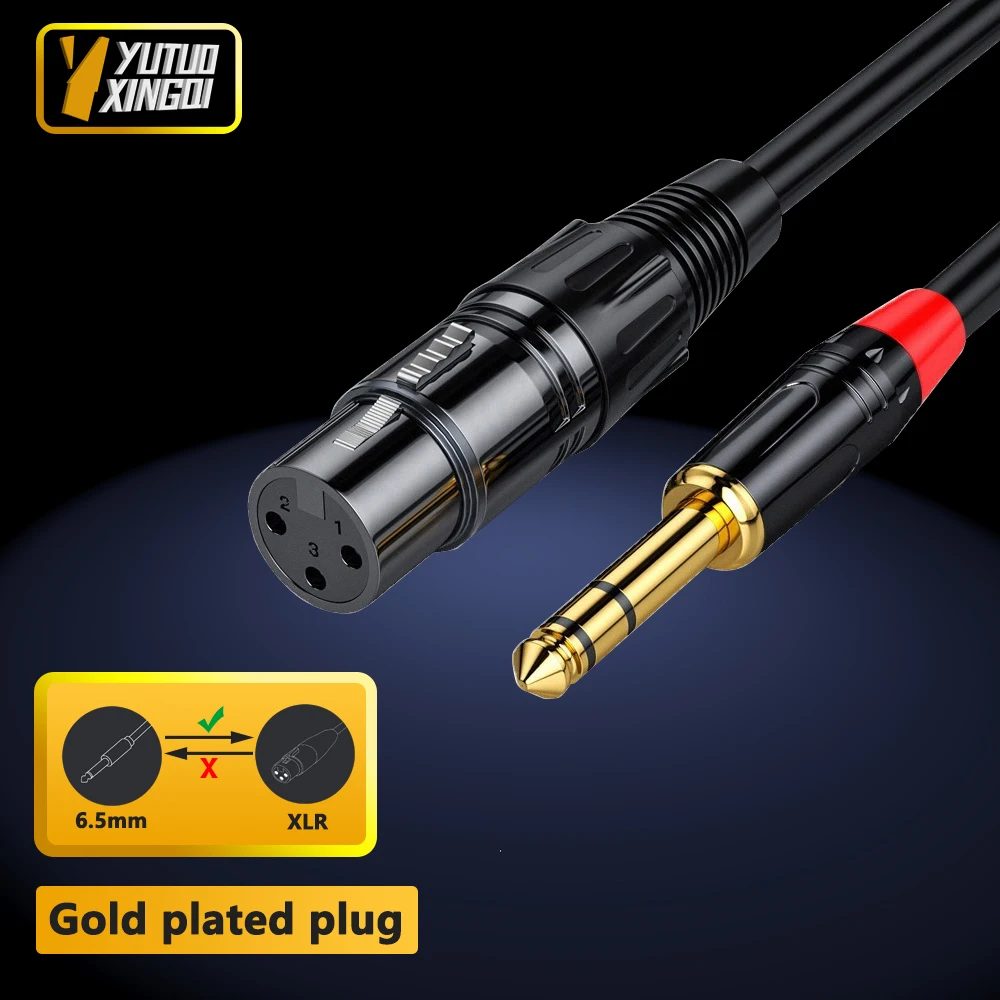 Cable de Audio hembra de 6,5mm a XLR, mezclador de micrófono equilibrado XLR de dos núcleos grandes de 6,35, altavoz de Audio de 0,5 m, 1m, 1,5m, 2m, 3m y 5m