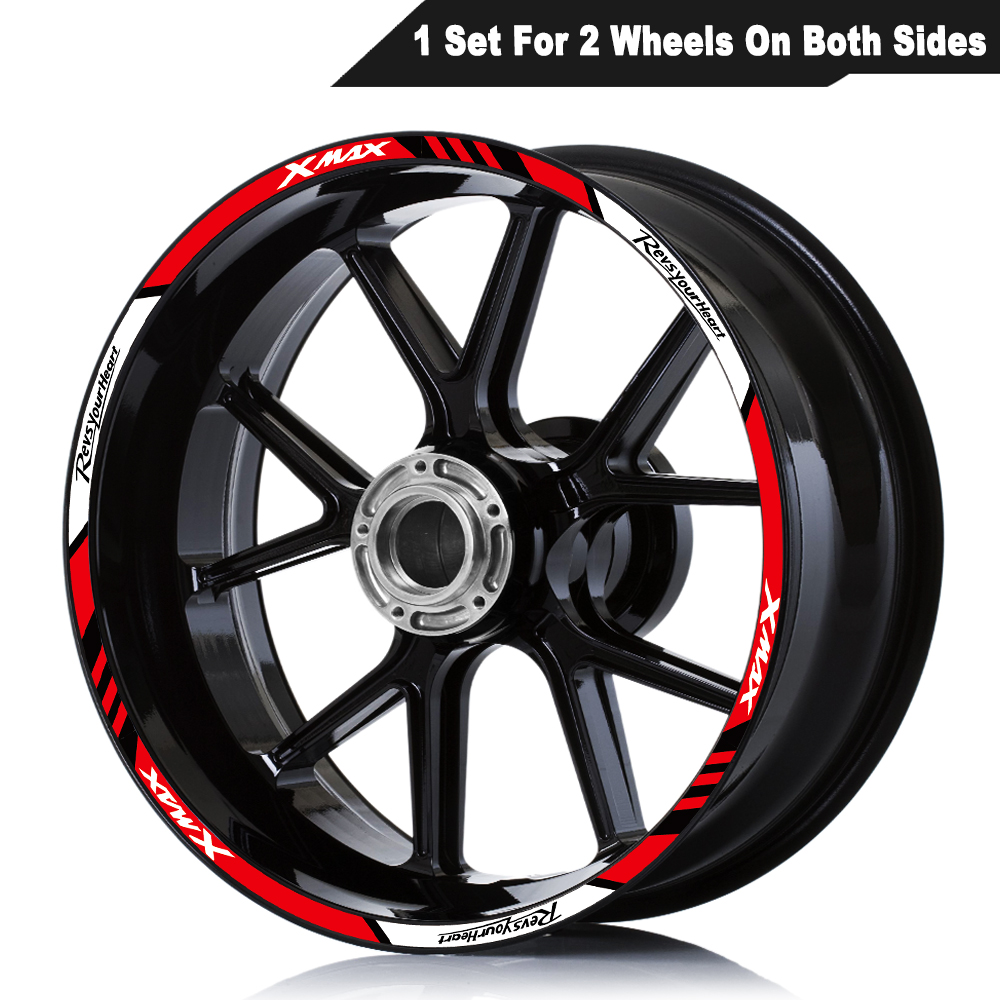 Para XMAX xmax 125 250 300 pegatinas reflectantes para ruedas de motocicleta vinilo llanta de Scooter calcomanía cinta a rayas Accesorios