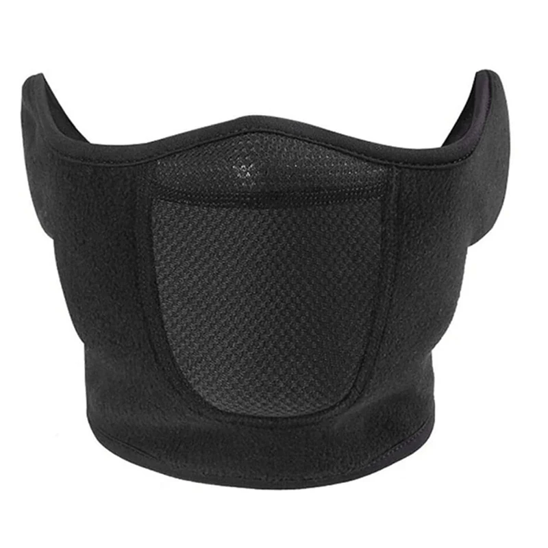 Máscara cálida a prueba de viento para invierno, deportes de pesca al aire libre, correr, ciclismo, cubierta facial de lana Polar, media máscara, protección para los oídos