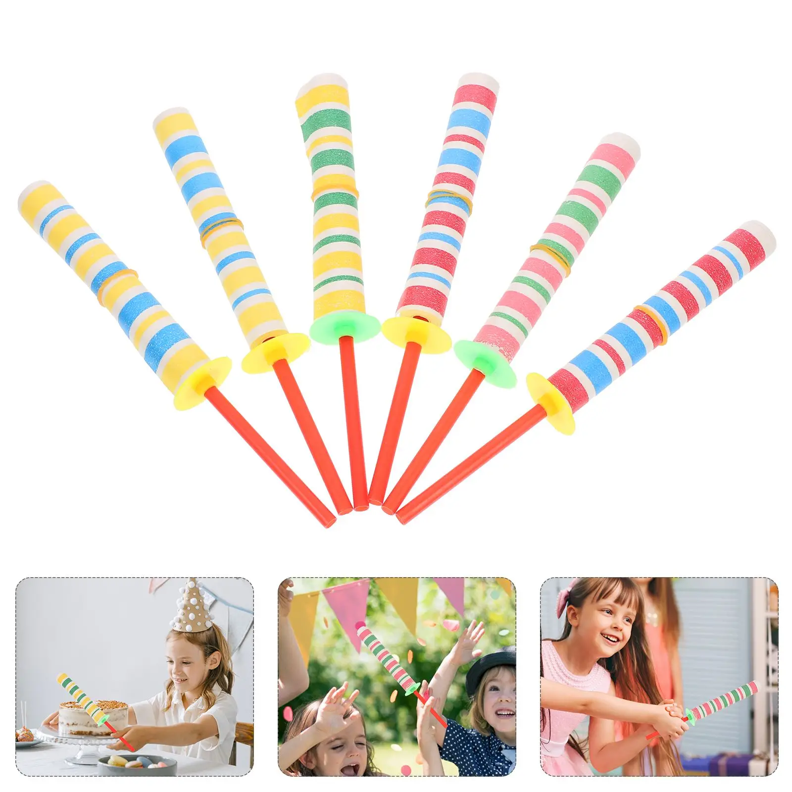 6 ชิ้นของเล่นเด็กกระดาษดอกไม้ Flickers สําหรับเด็กเด็กตลกของเล่น Party Favor รางวัลวันเกิด Party Telescopic
