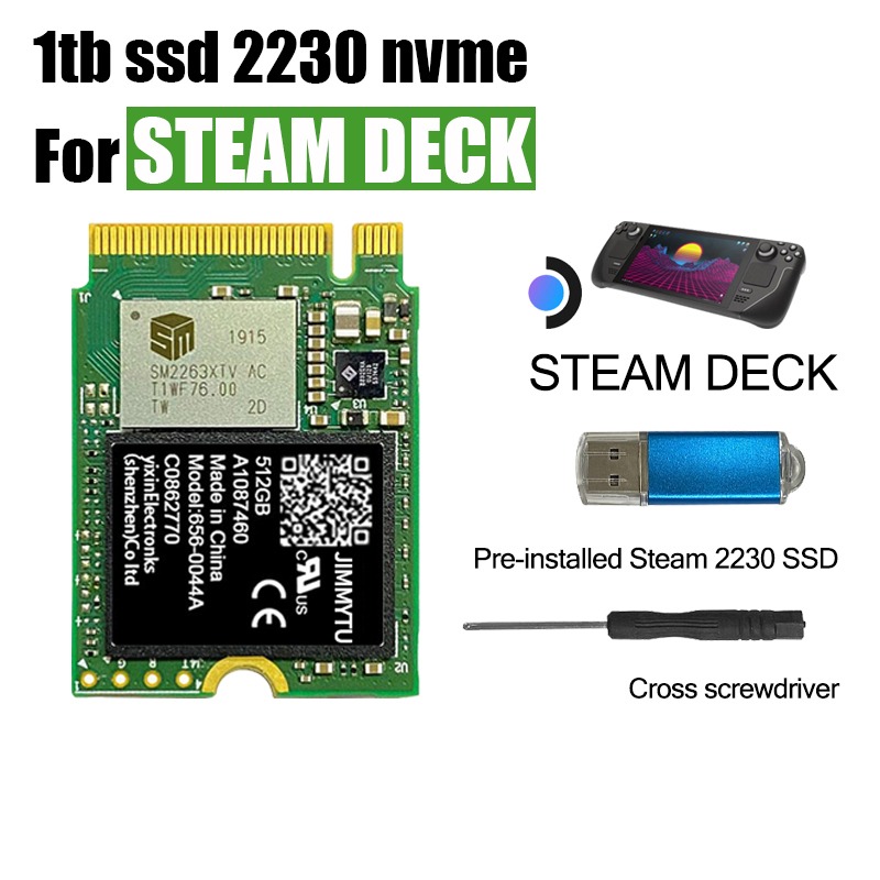 SSD 2230 Steam Deck Nvme M2 1tb 512gb 256gb Compatible con consola Steam Deck Pcie3x4 Alta capacidad utilizada en dispositivos compactos