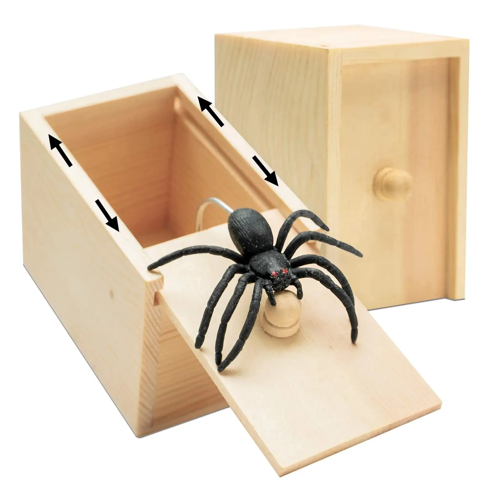 Spider Scare Prank กล่อง Pop Out ยางแมงมุมไม้ Scare กล่องเกมเด็ก Surprise Joke Prank Trick ของเล่นเด็ก Hallowe ของขวัญ