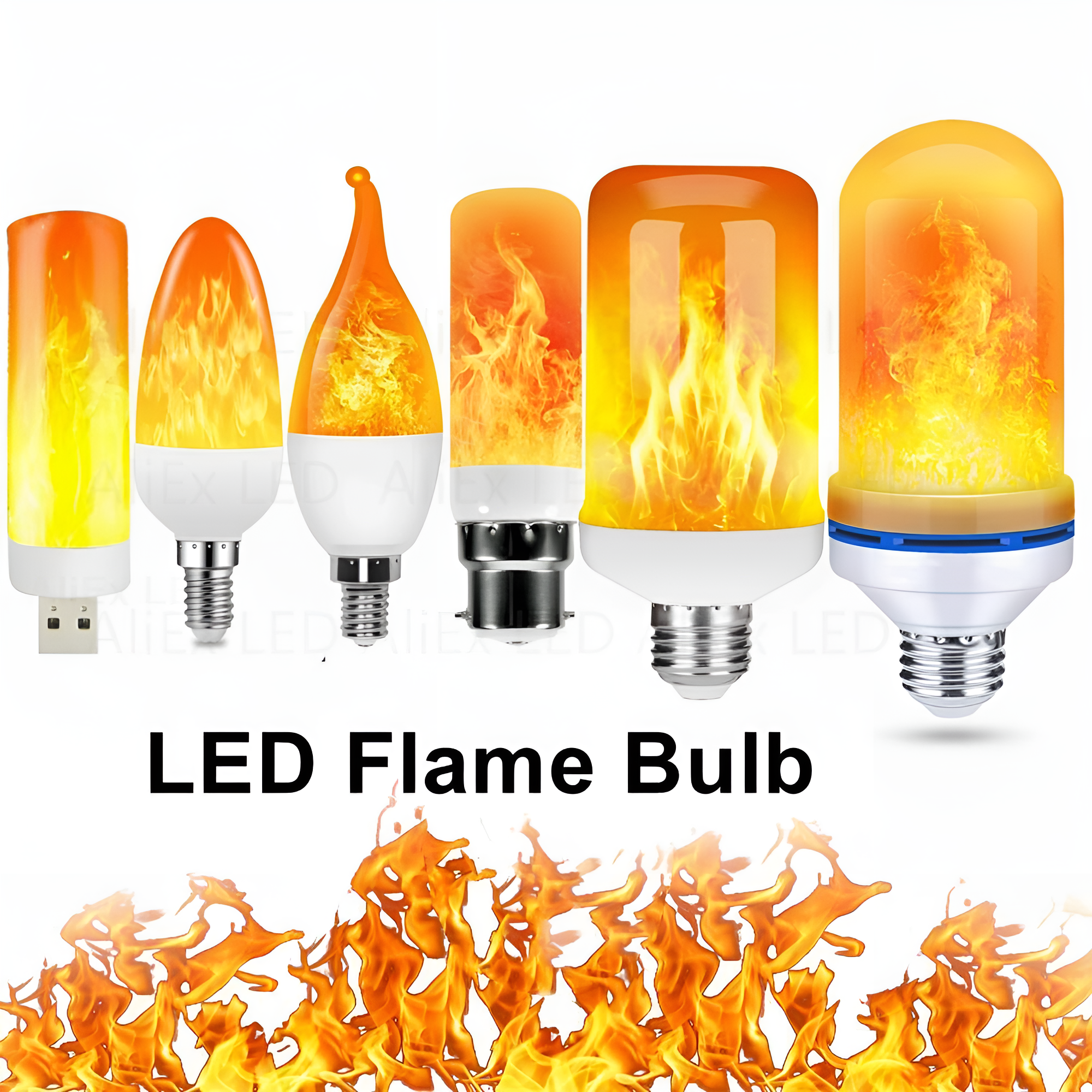 USB E14 E27 B22 Led Mô Phỏng Ngọn Lửa Bóng Đèn 9W AC85-265V Luces Trang Chủ Điện Tử Phụ Kiện Đèn Ngọn Lửa Hiệu Ứng Ánh Sáng Bóng Đèn lampada