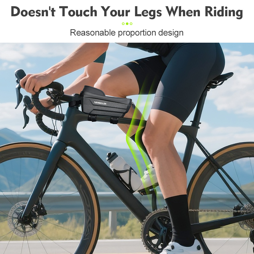 Newboler saco de bicicleta ciclismo superior tubo dianteiro quadro saco à prova dwaterproof água 7.2 polegadas caso telefone armazenamento tela toque mtb estrada saco