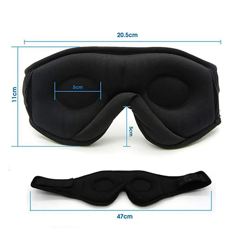 Bluetooth 睡眠ヘッドフォン 3D アイマスクワイヤレス航空旅行 5.0 ヘッドバンドソフト弾性快適な音楽イヤホン