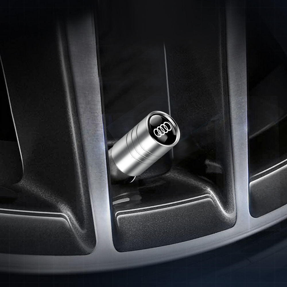 Tapas de válvula de neumático de rueda de Metal, 4 piezas, funda de vástago, insignia para Audi Sline RS A4 B7 B8 B9 A3 8P 8V 8L A5 A6 C6 C7 Q2 Q3 Quattro