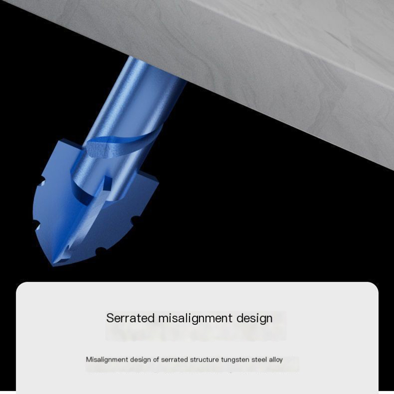 1 pçs de alta resistência quatro flauta sawtooth broca para telhas cerâmicas de vidro ferramentas de perfuração 6-14mm multifuncional broca conjunto ferramentas