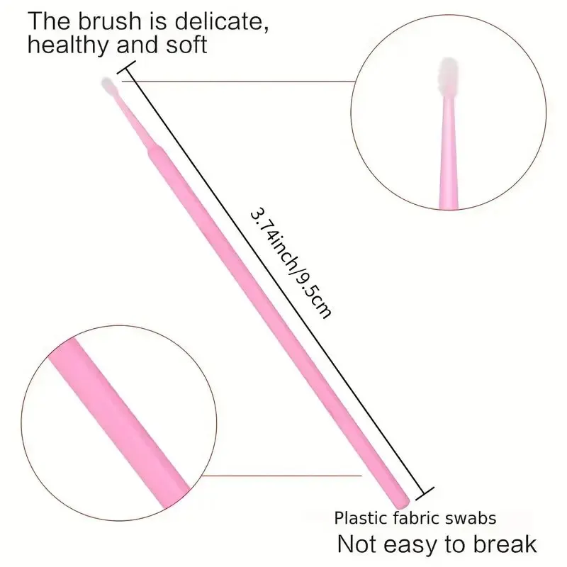 Escova de rímel em miniatura descartável para maquiagem, limpeza e cuidados pessoais compatíveis rosa